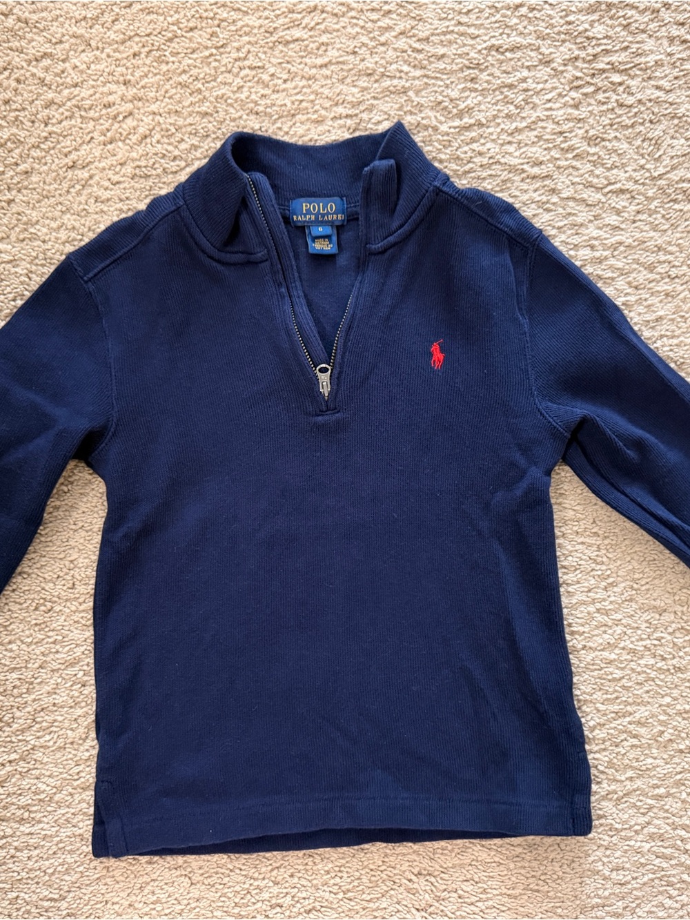 Boys Polo by Ralph Lauren Navy Quarter-Zip Pullover